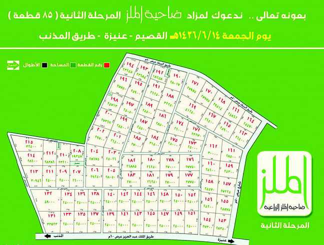 «الجود للاستثمار» تطرح ٨٥ قطعة في ضاحية الملز بعنيزة