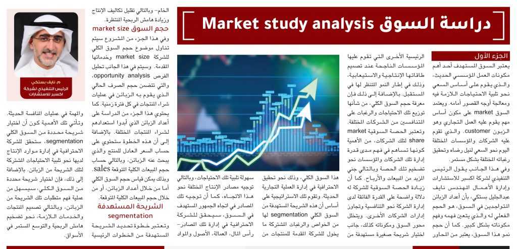 المهندس نايف عبدالجليل بستكي يكتب رؤية تحليلية عن : دراسة السوق Market study analysis
