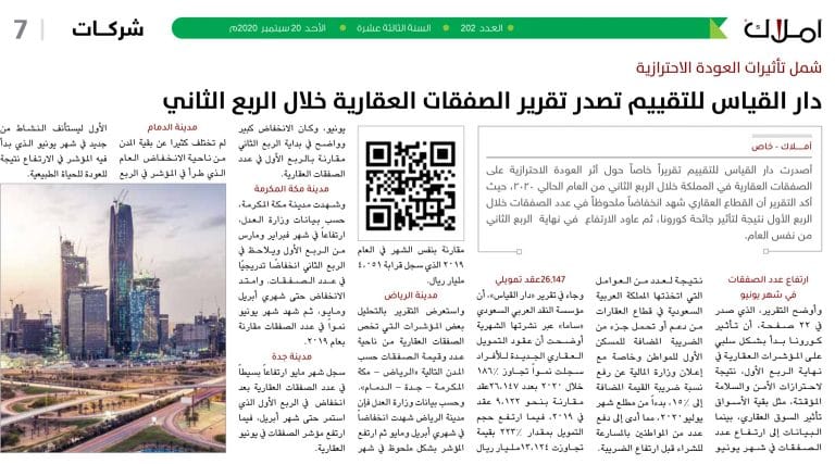 تقرير دار القياس - الصفقات العقارية