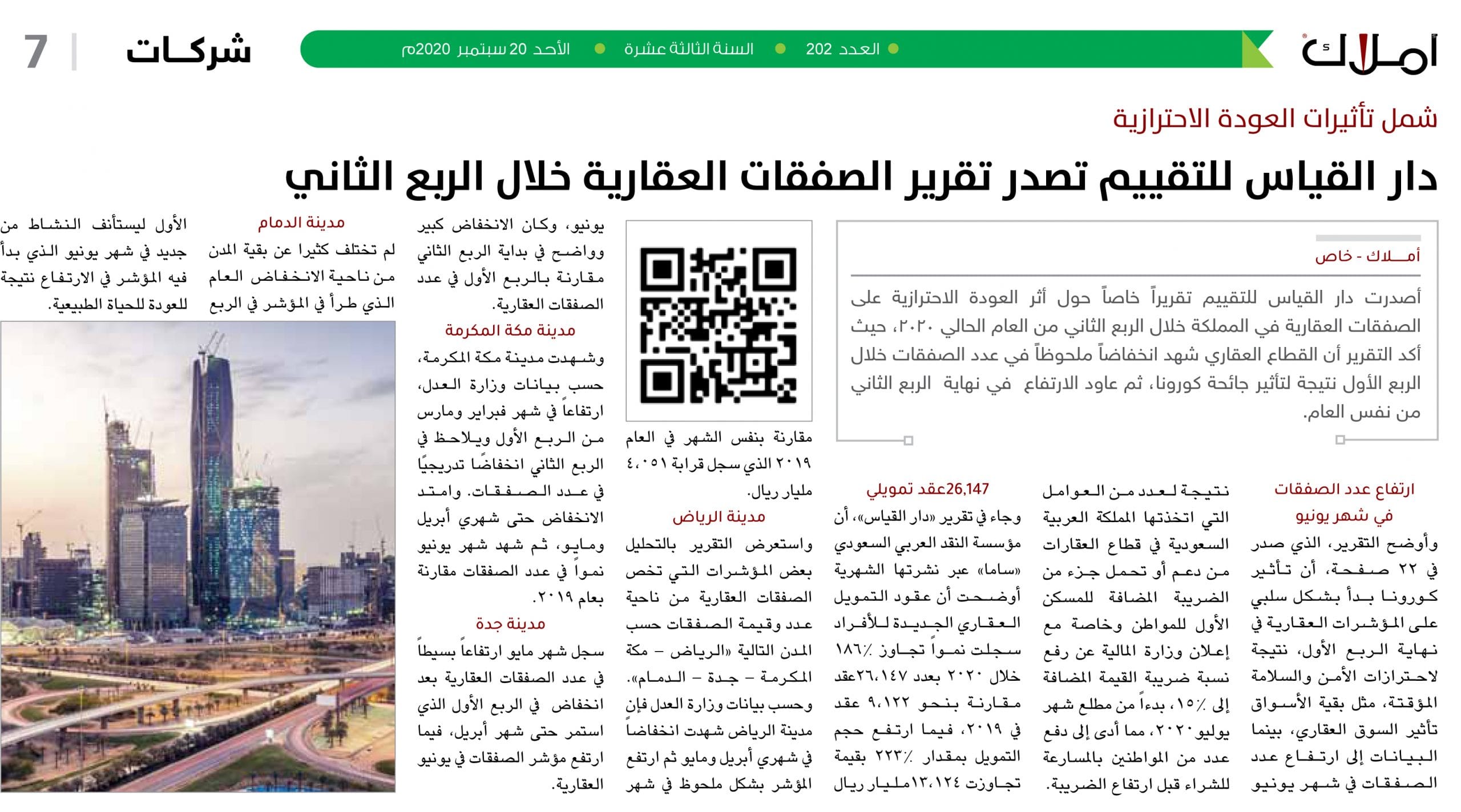 تقرير دار القياس - الصفقات العقارية