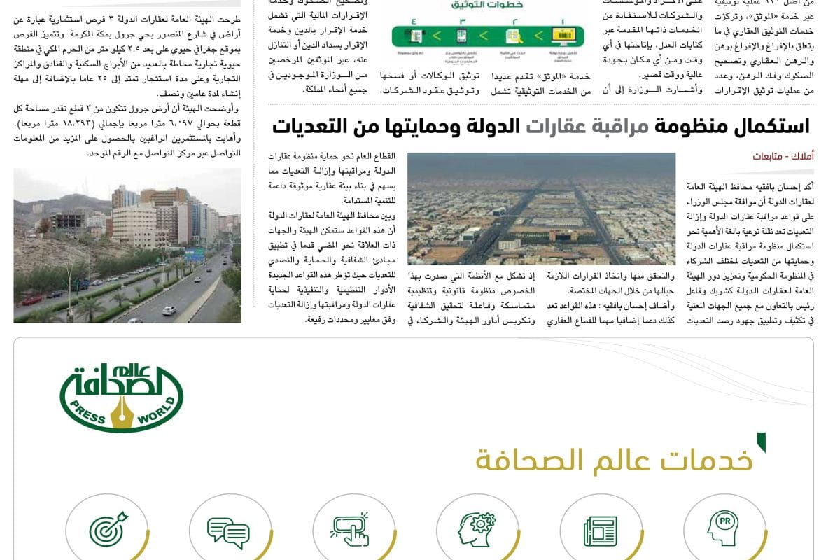 عالم الصحافة عقارات