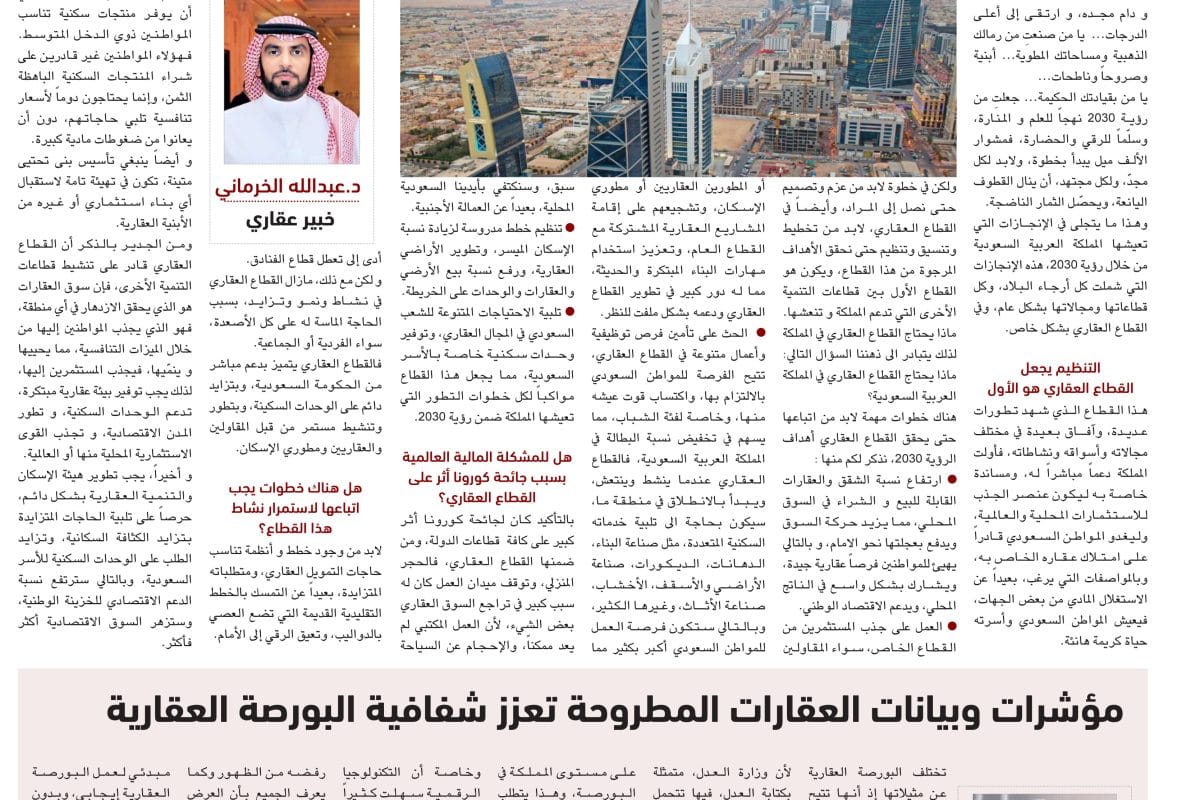 مقال الخرماني - القطاع العقاري