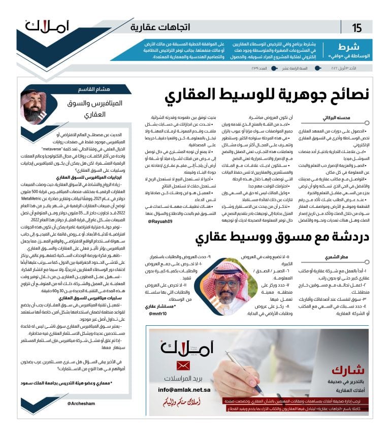 15 اتجاهات عقارية - هشام القاسم - مطر الشمري