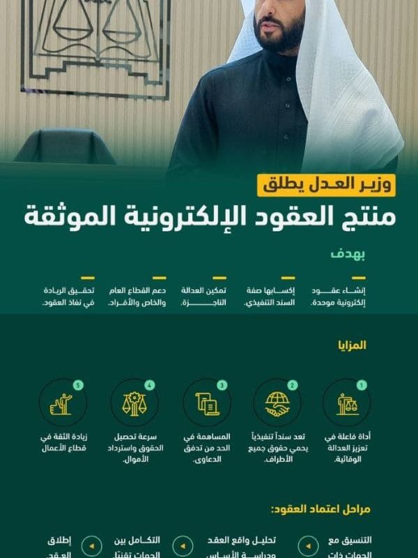وزارة العدل - منتج العقود الإلكترونية