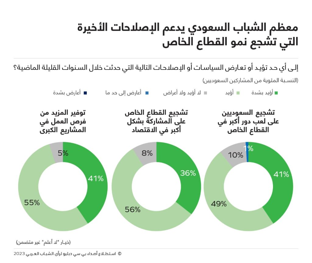 استطلاع الشباب العربي- السعودي دعم السياسات السعودية