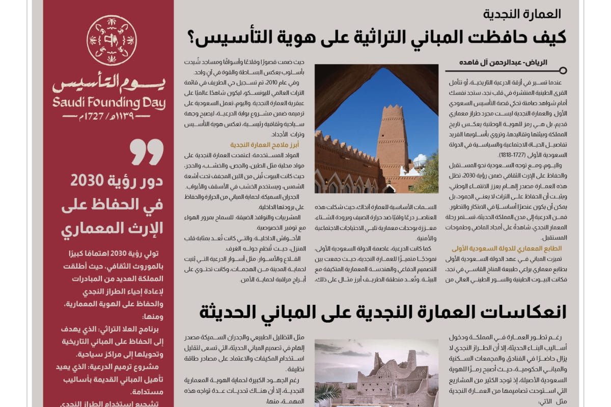 يوم التأسيس - العمارة النجدية