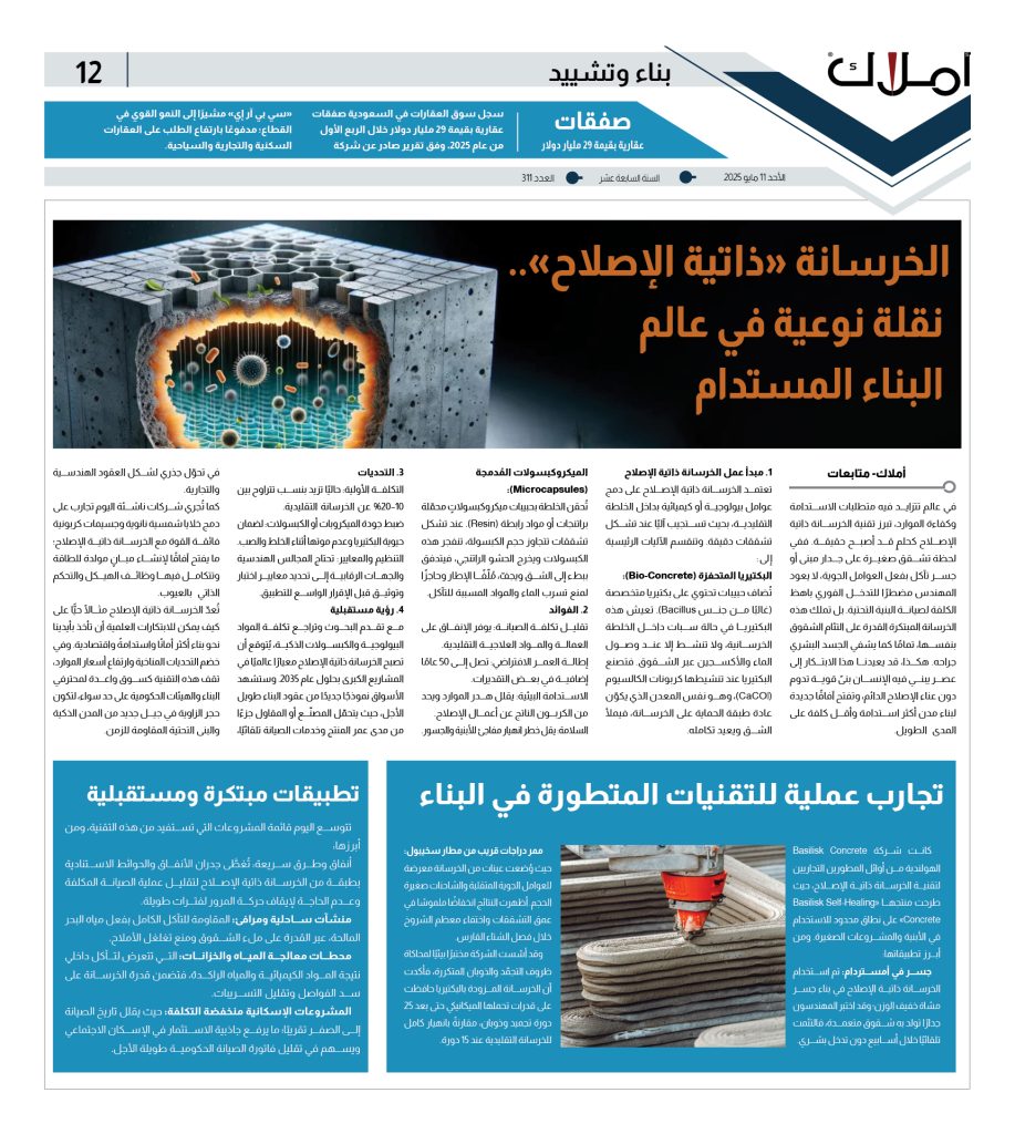 Amlak 311 الخرسانة ذاتية الإصلاح